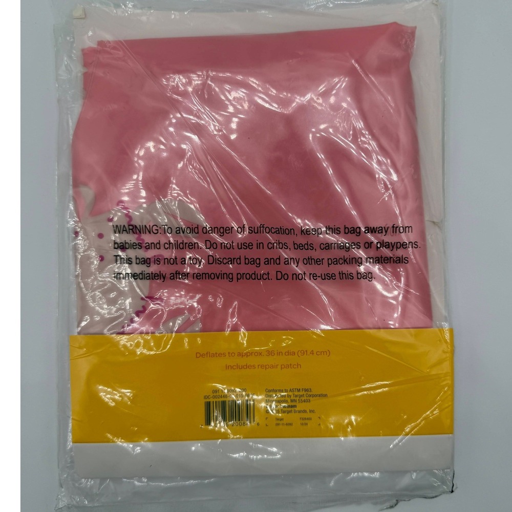 Sun Squad Inflatable Swim Tube Pink Crab Pattern 31 Inch Pool Float New - Picture 4 of 5
